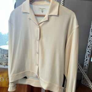 Rag and Bone short cream jacket with black insets